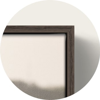 Detalle de marco flotante de madera Chocolate oak