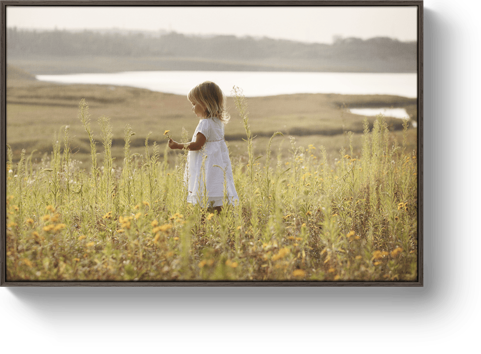 Lienzo con marco flotante de madera Chocolate oak