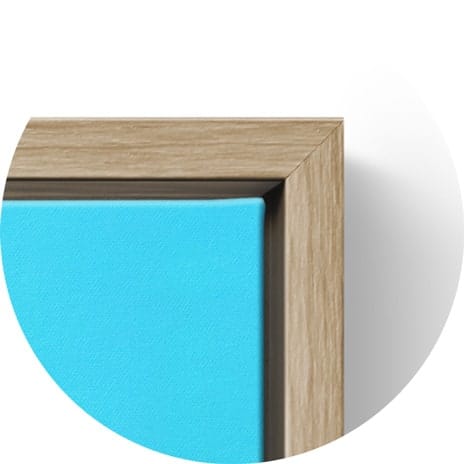 Floating frame bare wood