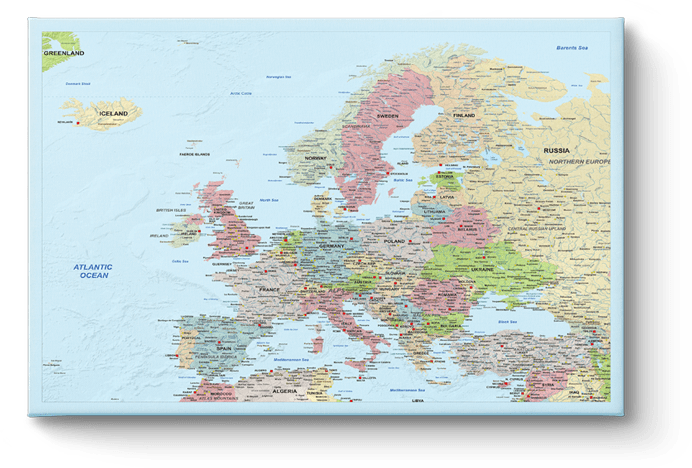 Landkarte auf Leinwand