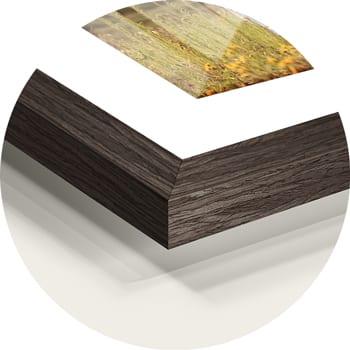 Detalle de marco Chocolate oak