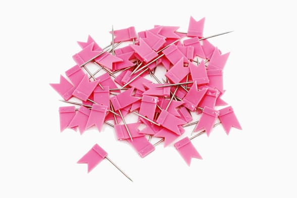 60 pink flags