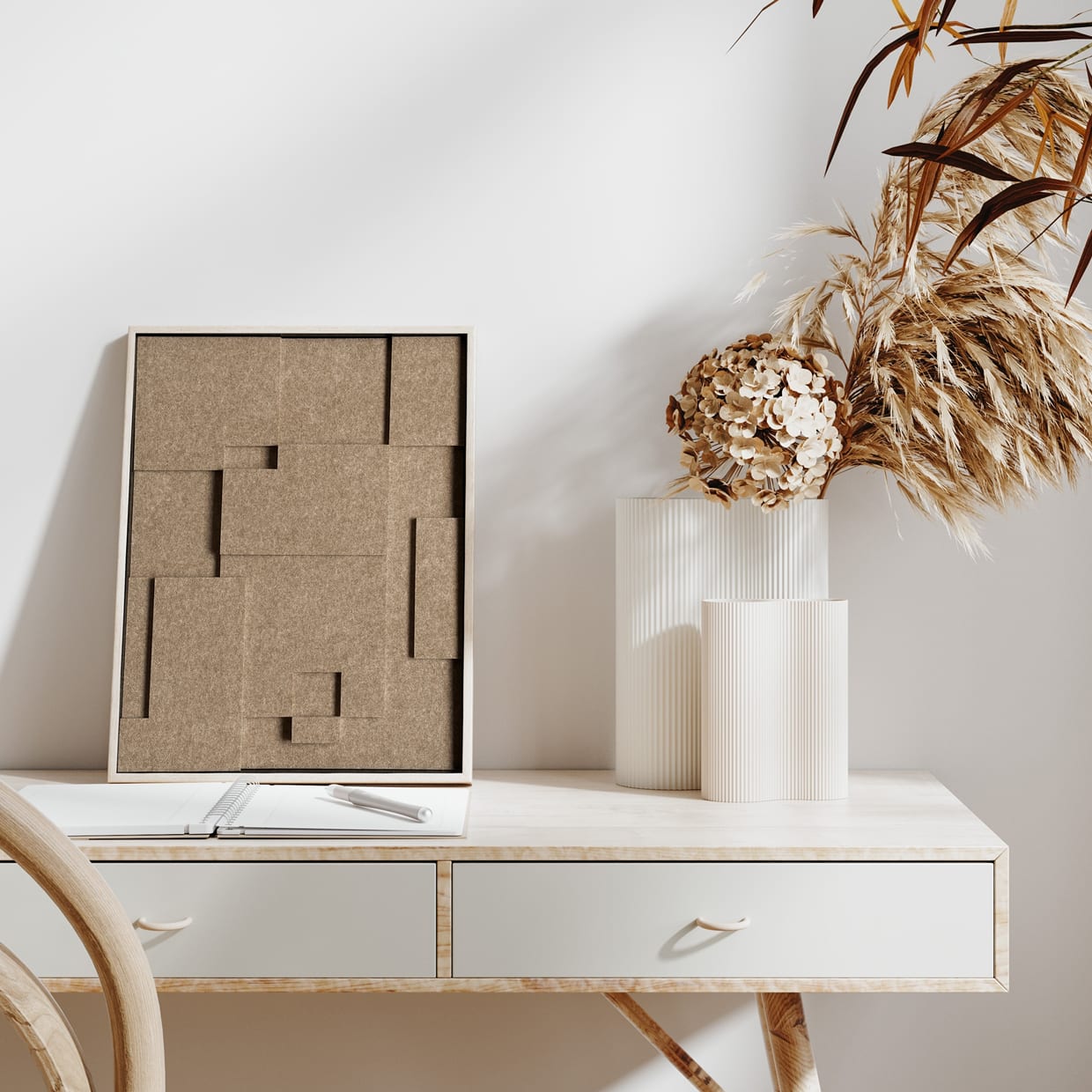 Arte en Fieltro en una habitación cálida y tranquila